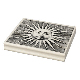 1700s Zon met gezicht Rubberstempel