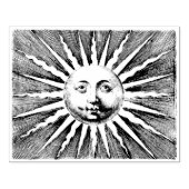 1700s Zon met gezicht Rubberstempel (Afrduk)