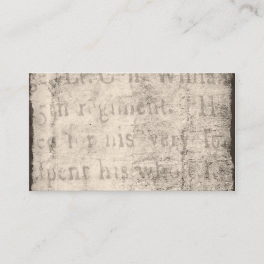  1700s zwart grijs papier voor ontledingsdematen visitekaartje (Voorkant)