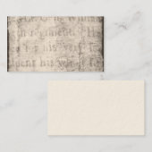  1700s zwart grijs papier voor ontledingsdematen visitekaartje (Voorkant / Achterkant)