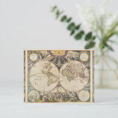 1702 Een nieuwe wereldkaart Briefkaart (Staand voorkant)