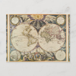 1702 Een nieuwe wereldkaart Briefkaart