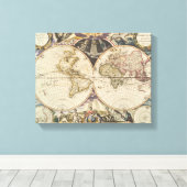 1702 Een nieuwe wereldkaart Canvas Afdruk (Insitu (Houten vloer))