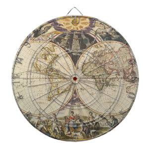 1702 Een nieuwe wereldkaart Dartbord