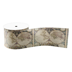 1702 Een nieuwe wereldkaart Grosgrain Lint
