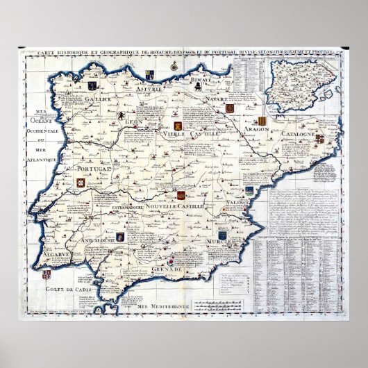 1705-1739 Spanje en Portugal Poster (Voorkant)