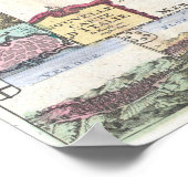 1706 de la Feuille-kaart van Italië Poster (Hoek)