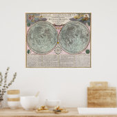1707 Kaart van de maan Poster (Keuken)