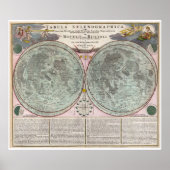 1707 Kaart van de maan Poster (Voorkant)