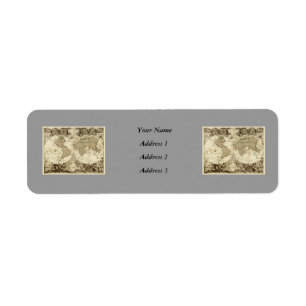 1708 wereldkaart door Jean Baptiste Nolin Etiket