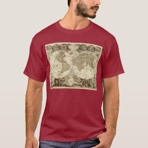 1708 wereldkaart door Jean Baptiste Nolin T-shirt