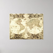 1708 Wereldkaart van Jean Baptiste Nolin Canvas Afdruk (Voorkant)