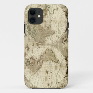 1708 Wereldkaart van Jean Baptiste Nolin Case-Mate iPhone Case