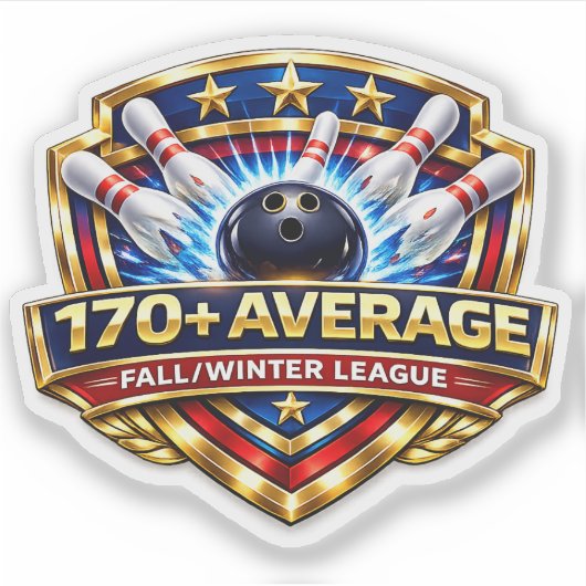 170+ Bowling Gemiddelde | Herfst / Winter Competit Sticker (Voorkant)