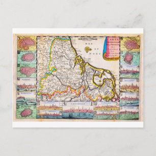1710 De La Feuille-kaart van Nederland België Briefkaart