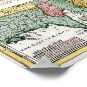 1715 Kaart van Britse kolonies in Amerika Poster (Hoek)