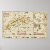 1719 St. Thomas Virgin Islands map van Keulen Poster (Voorkant)