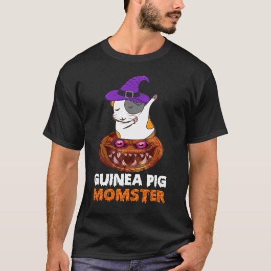 171 Guinea Pig Momster Pompoen Monster Funny Hallo T-shirt (Voorkant)
