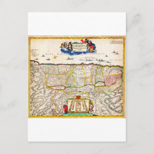 1720 Funck Map of Israel Palestine Heilige Land Briefkaart