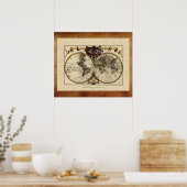 "1720 Guillaume DeLisle" Olde Worlde Map Poster (Keuken)
