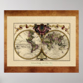 "1720 Guillaume DeLisle" Olde Worlde Map Poster (Voorkant)
