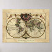 "1720 Guillaume DeLisle" Olde Worlde Map Poster (Voorkant)