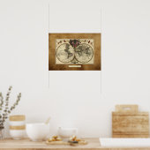 "1720 Guillaume DeLisle" Olde Worlde Map Poster (Keuken)