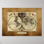 "1720 Guillaume DeLisle" Olde Worlde Map Poster (Voorkant)