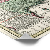 1720 Kaart van de kolonies van Noord-Amerika Poster (Hoek)