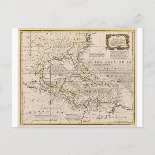 1720 Kaart van de West Indies van Emanuel Bowen (Voorkant)