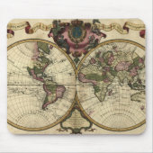 1720 Oude Wereldkaart Mousepad Muismat (Voorkant)