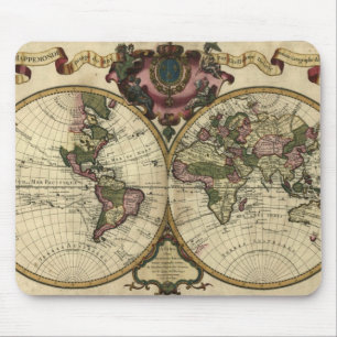 1720 Oude Wereldkaart Mousepad Muismat