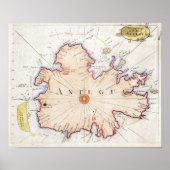 1721 Antigua-kaart Poster (Voorkant)