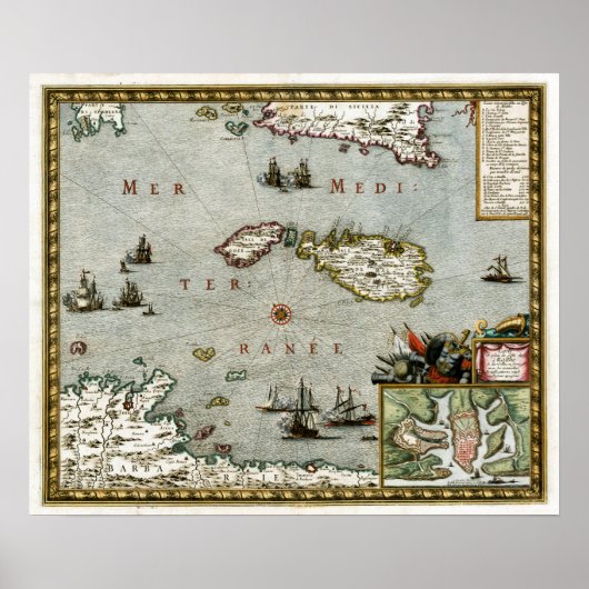 1723 Malta-kaart Poster (Voorkant)