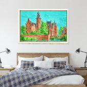 1729 A. de Haen Dutch Kasteel WESTERVELT ... Canvas Afdruk (Insitu (Slaapkamer))