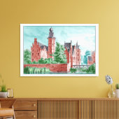 1729 A. de Haen Dutch Kasteel WESTERVELT  Canvas Afdruk (Insitu (Woonkamer))