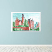 1729 A. de Haen Dutch Kasteel WESTERVELT  Canvas Afdruk (Insitu (Houten vloer))