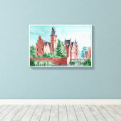 1729 A. de Haen Dutch Kasteel WESTERVELT  Canvas Afdruk (Insitu (Houten vloer))