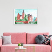 1729 A. de Haen Dutch Kasteel WESTERVELT  Canvas Afdruk (Insitu (Woonkamer))