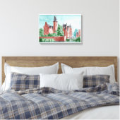 1729 A. de Haen Dutch Kasteel WESTERVELT  Canvas Afdruk (Insitu (Slaapkamer))