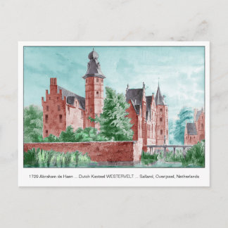 1729 A. de Haen Dutch Kasteel WESTERVELT Postcard Briefkaart