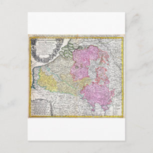 1730 Homann Heirs Map of Belgium and Luxembourg Briefkaart