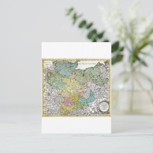 1730 Homann Map of Niedersaxond Berlin Lubeck H Briefkaart (Staand voorkant)