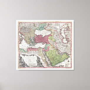 1730 Kaart Seutter van Turkije (het Imperium van Canvas Afdruk