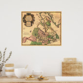 1730 Kaart van Canada Poster (Keuken)