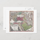 1730 Seuter Map of Turkey (Ottomaans Rijk) Briefkaart (Voorkant / Achterkant)