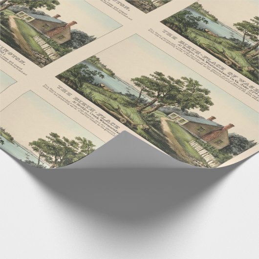  1732 George Washington Birthplace Pattern Cadeaupapier (Hoek)