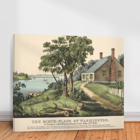  1732 Gewest van George Washington Canvas Afdruk