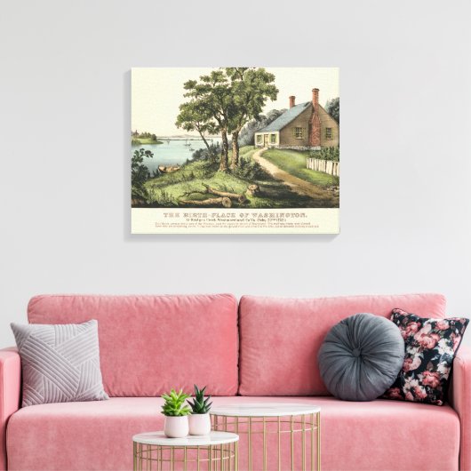  1732 Gewest van George Washington Canvas Afdruk (Insitu (Woonkamer))