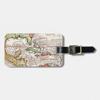 1732 Herman Moll Map of the West Indies and Carib Bagagelabel